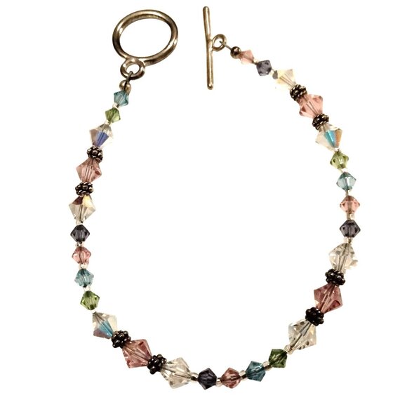 Swarovski Crystal Bracelet Rainbow Elegant Boho 7 inch - Picture 1 of 3